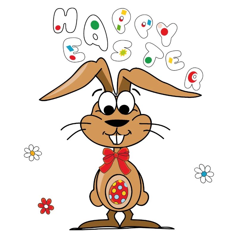Easter bunny with colorful egg