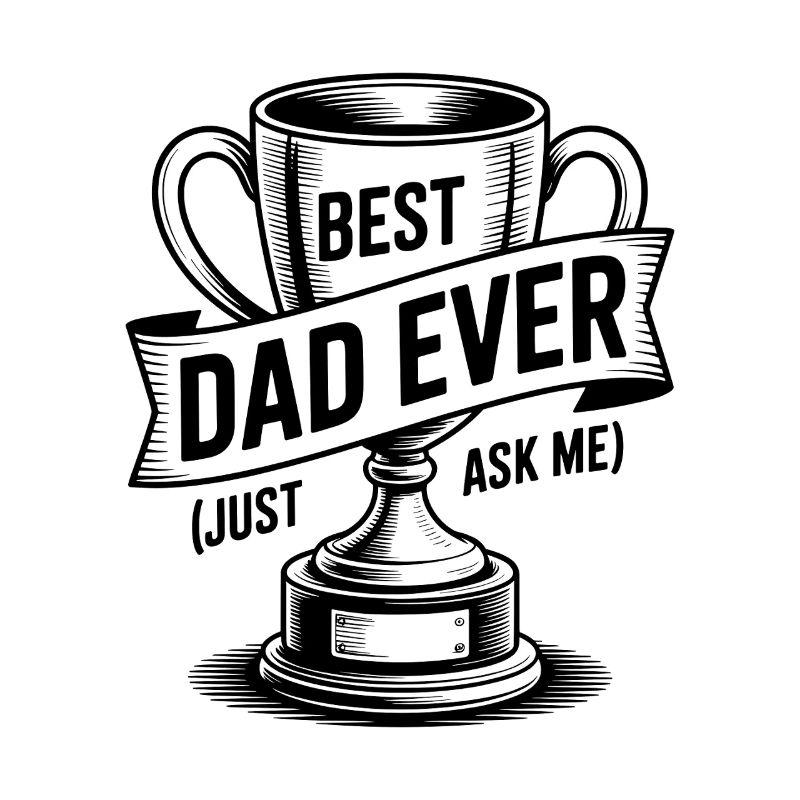 Bester Vater aller Zeiten (Frag mich einfach) mit Trophäe