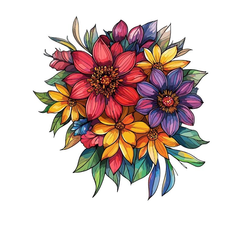 Bouquet de couleurs dans le style aquarelle