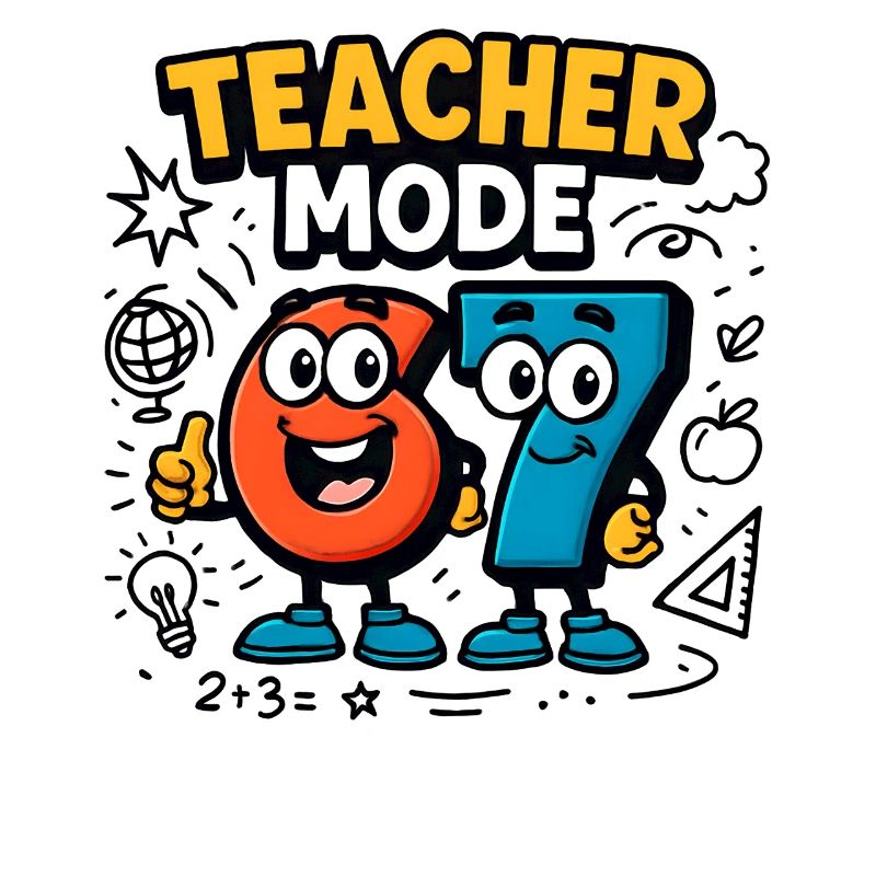 Six Seven 67 Enseignant École de mode Humour Drôle de mème