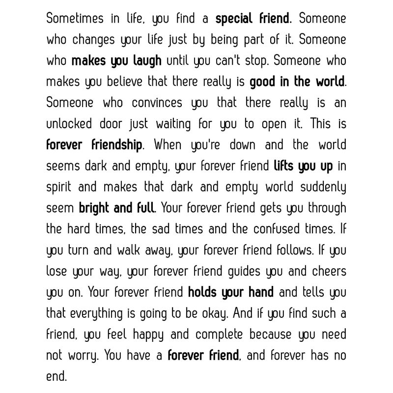 Forever has no end