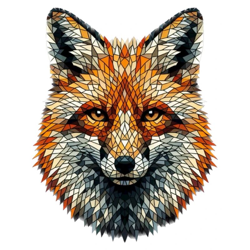 Fox in mosaic style