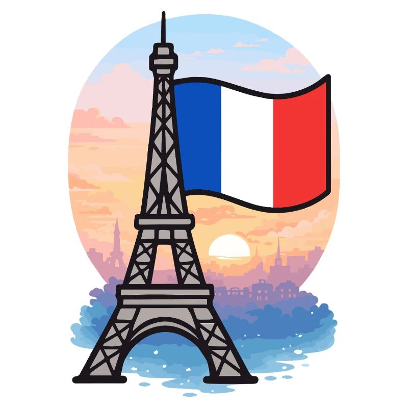 Tour Eiffel Paris Drapeau français