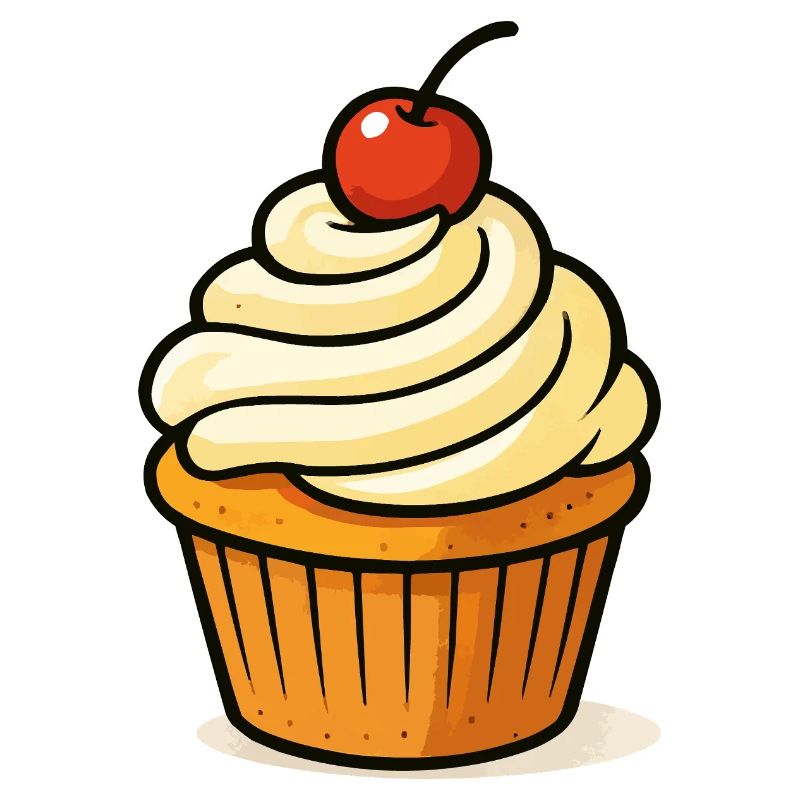 Kirsche Cupcake Illustration