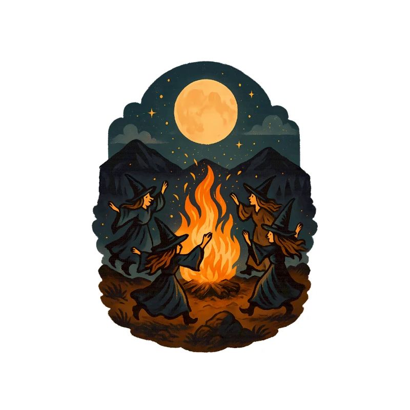 Witch Dance at Full Moon – Magic Fire Ritual