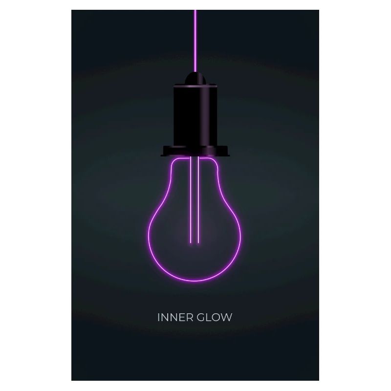 Inner Glow Neon Light Bulb Poster