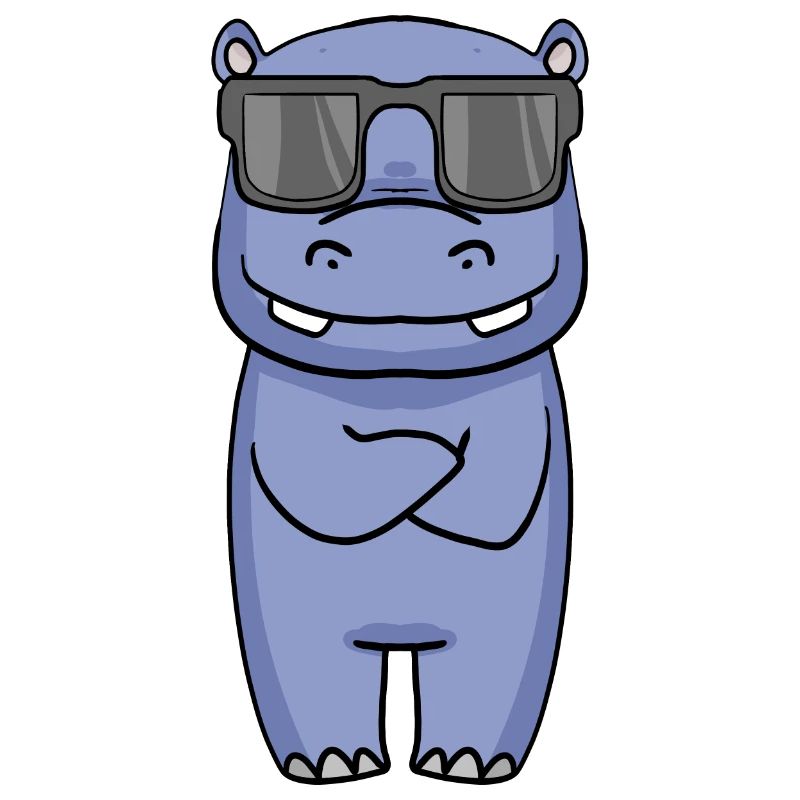 cooles Nilpferd mit Sonnenbrille