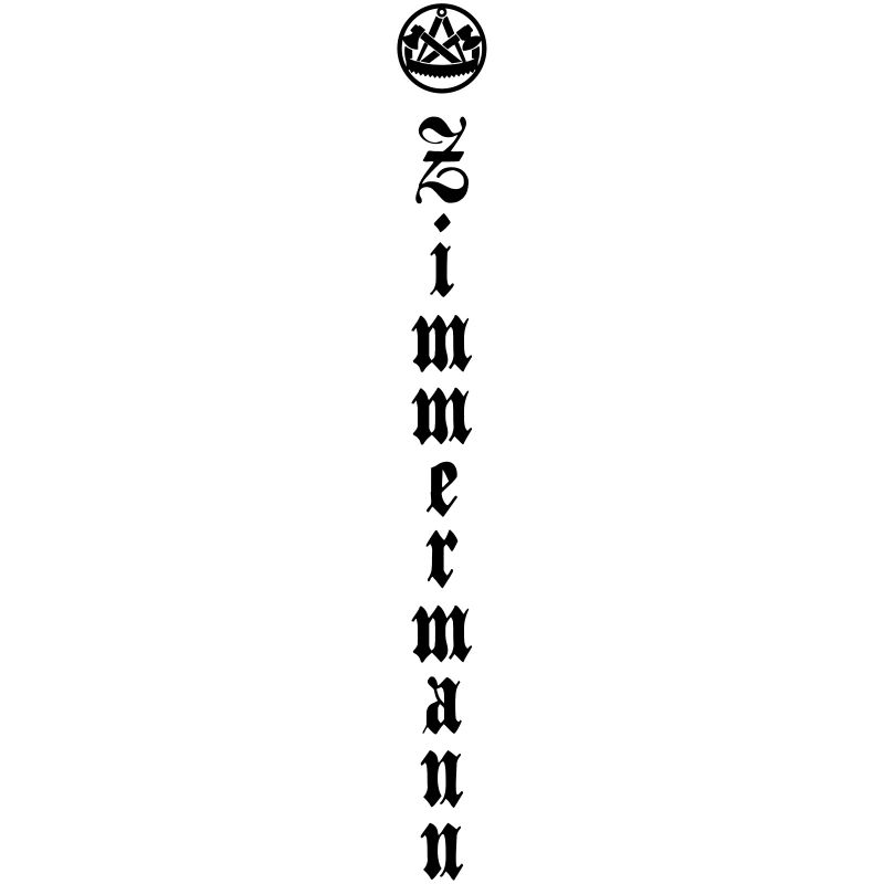 Symbole de charpentier avec écriture verticale