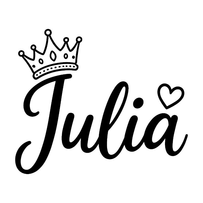 Juliet Name Crown Heart Calligraphy Personalized