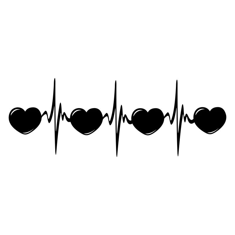 Herzfrequenz mit kleinen Herzen, Kardio-EKG