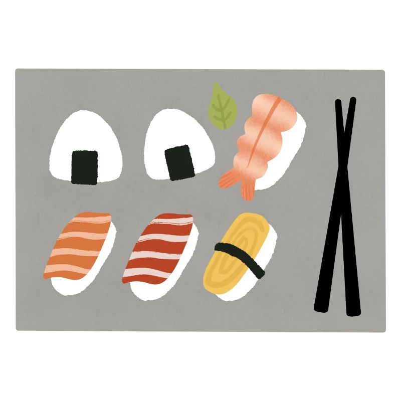 Ensemble d’illustrations de sushis minimalistes