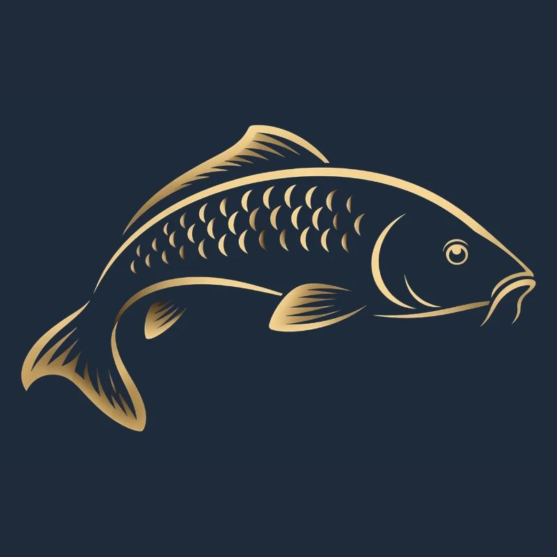 Graphisme minimaliste de pêche Carp Fish