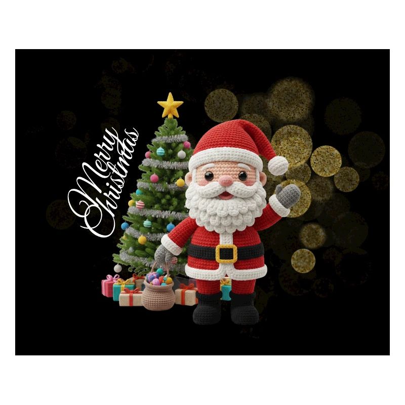 Knitted Santa with Christmas tree