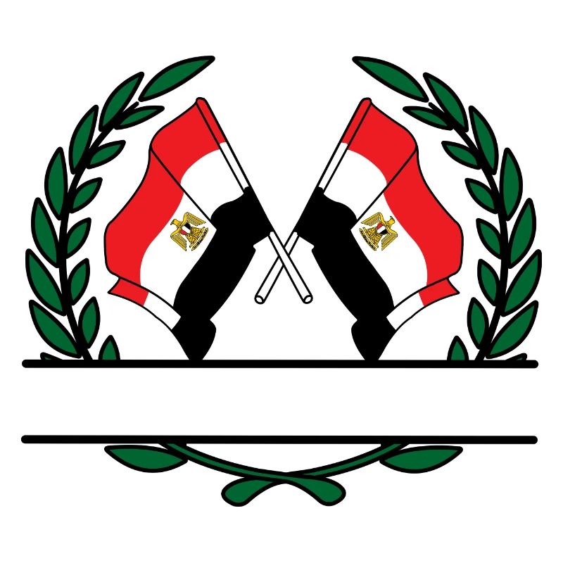 Drapeaux Égypte couronne de laurier bannière