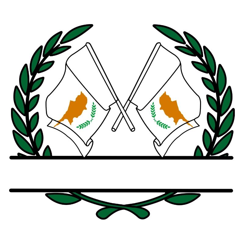 Drapeaux chypriote couronne de laurier bannière
