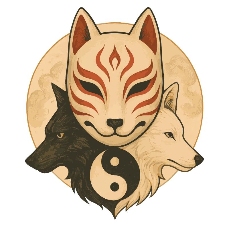 Fox Mask & Yin Yang Wolves