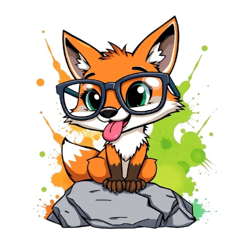 Spectacled fox on stone