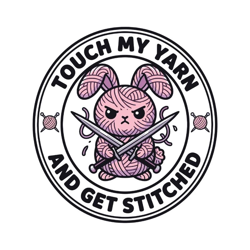 Touch My Yarn - Cheeky Knitting Bunny
