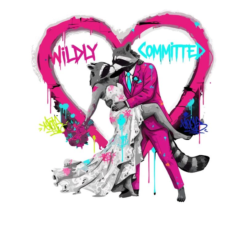 Wildly Committed Raccoon Wedding