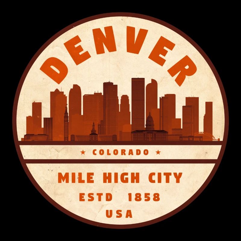 Denver Skyline Vintage Abzeichen