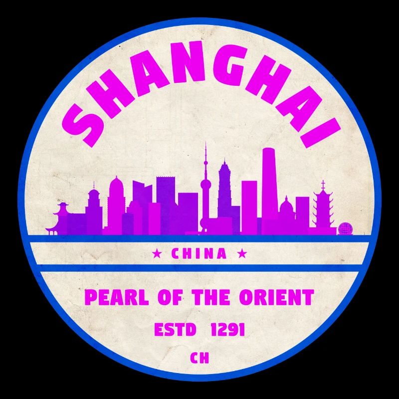 Badge Skyline de Shanghai en Chine