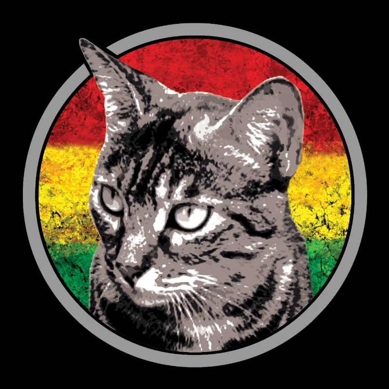 Katzengesicht mit Reggaefahne