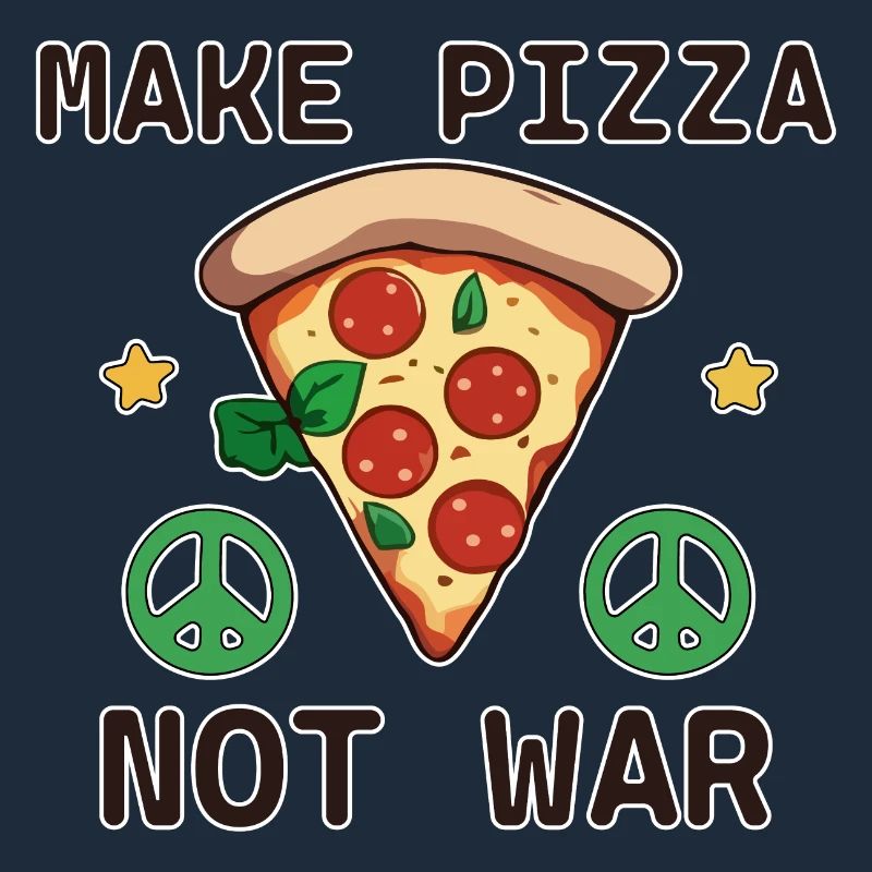 Frieden Make Pizza not War Friedenszeichen