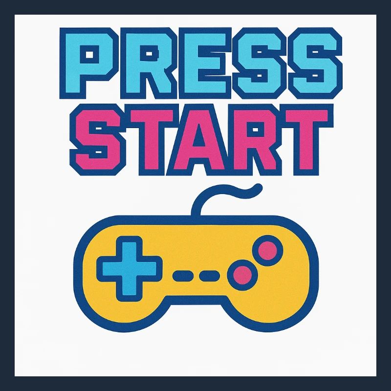 Press Start Gaming Graphics Vintage