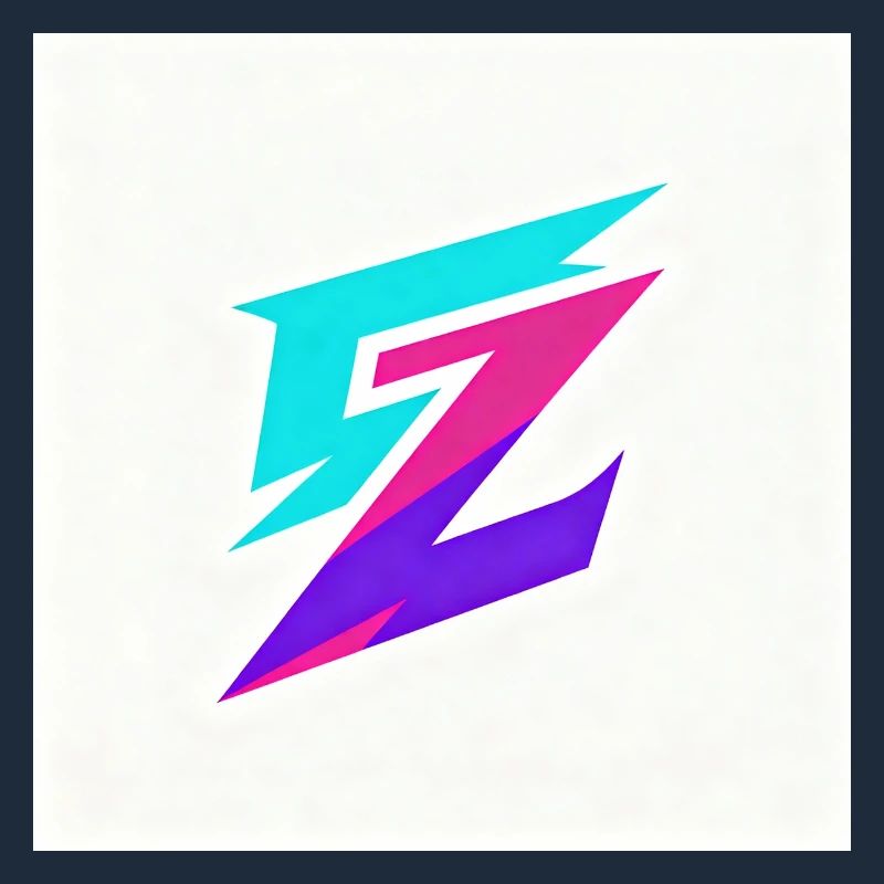 Zigzag Neon Gradient Logo