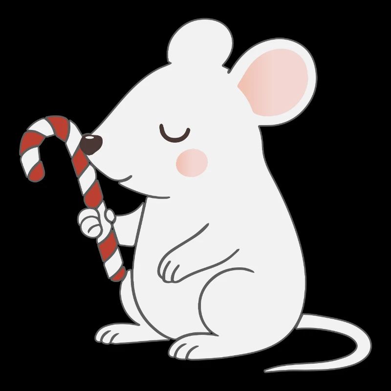 Cute Mouse with Candy Cane – Cute Cartoon