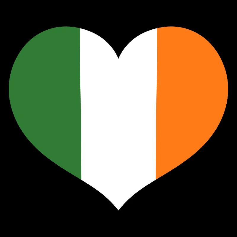 Emblème du drapeau irlandais en forme de cœur