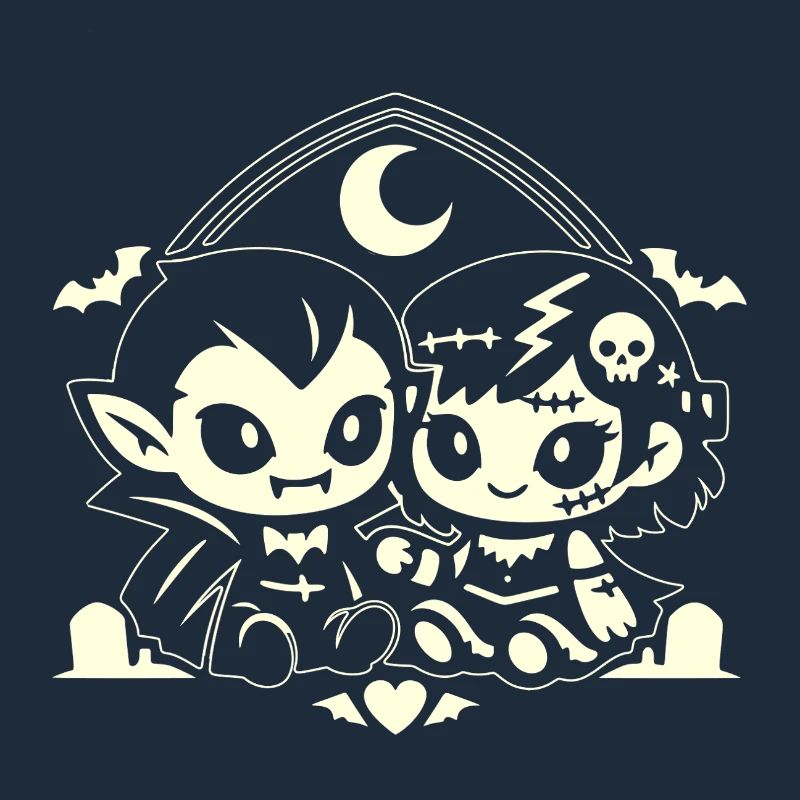 Nocturnal adorable vampire duo