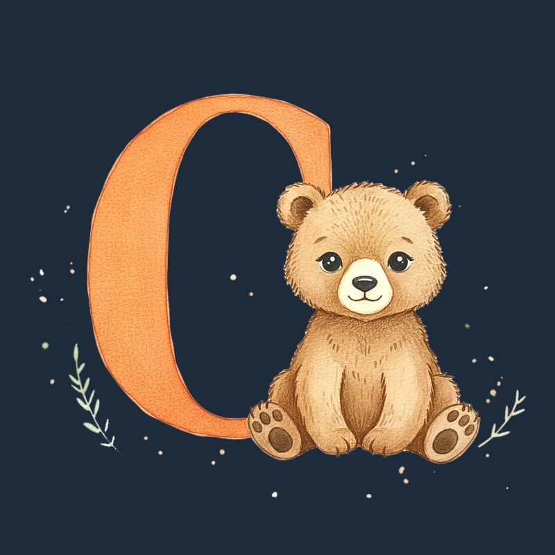 C Buchstabe mit Teddy Illustration