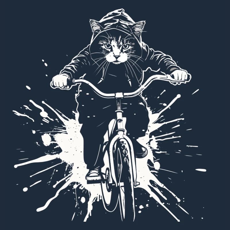 Radfahrende Katze