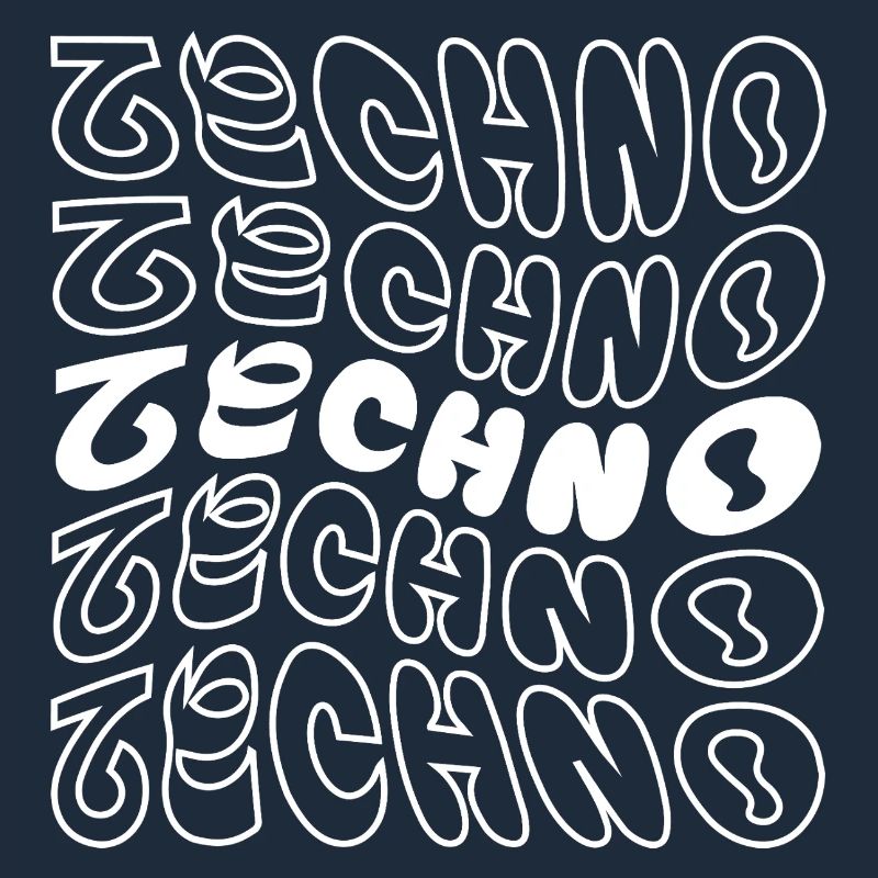 techno wavy geometric logo design