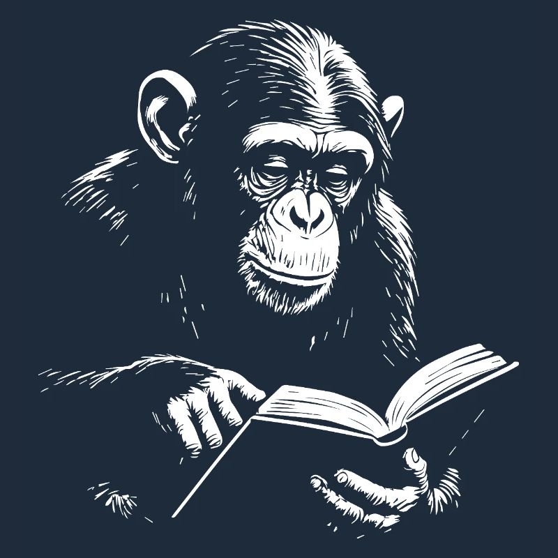 Illustration de singe en lecture