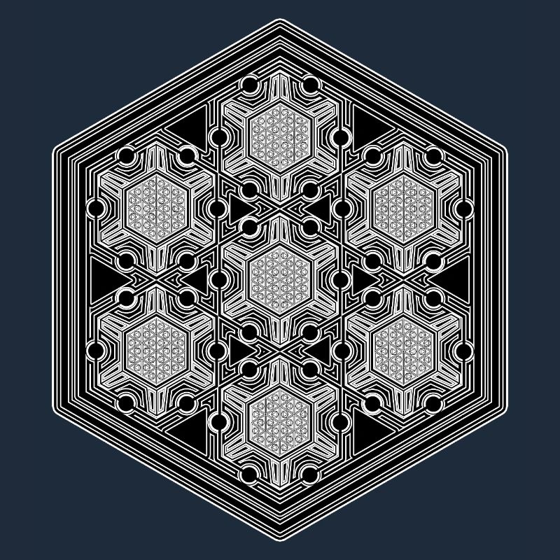 Psytrance Goa Techno Rave Geometry Hexagon Pattern