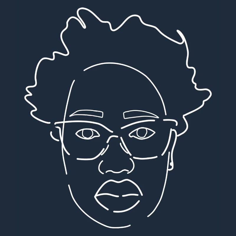 Portrait au trait d'une coiffure sauvage
