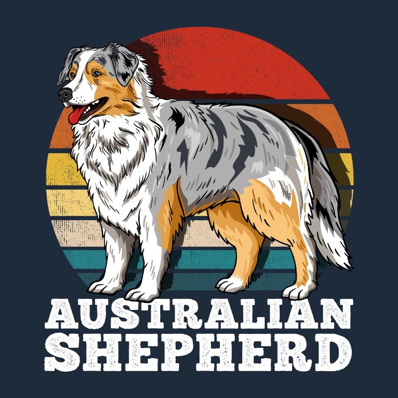 Australian Shepherd Aussie Retro