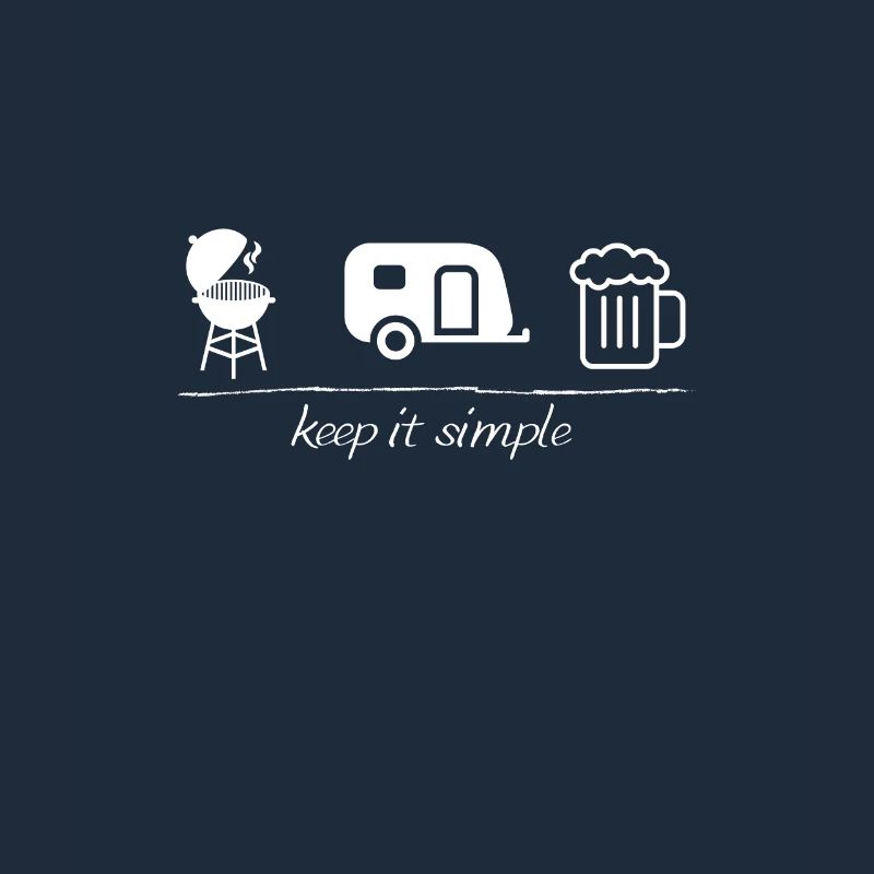 keep it simple, Camping, Wohnwagen, Grill, Bier,