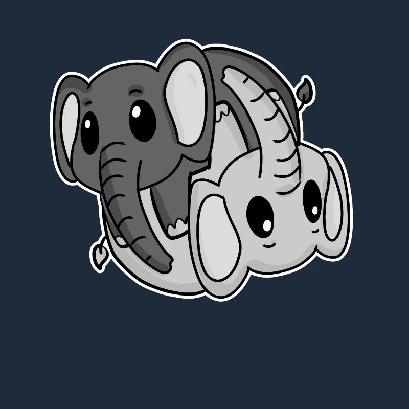 Elefant Yin Yang Symbol