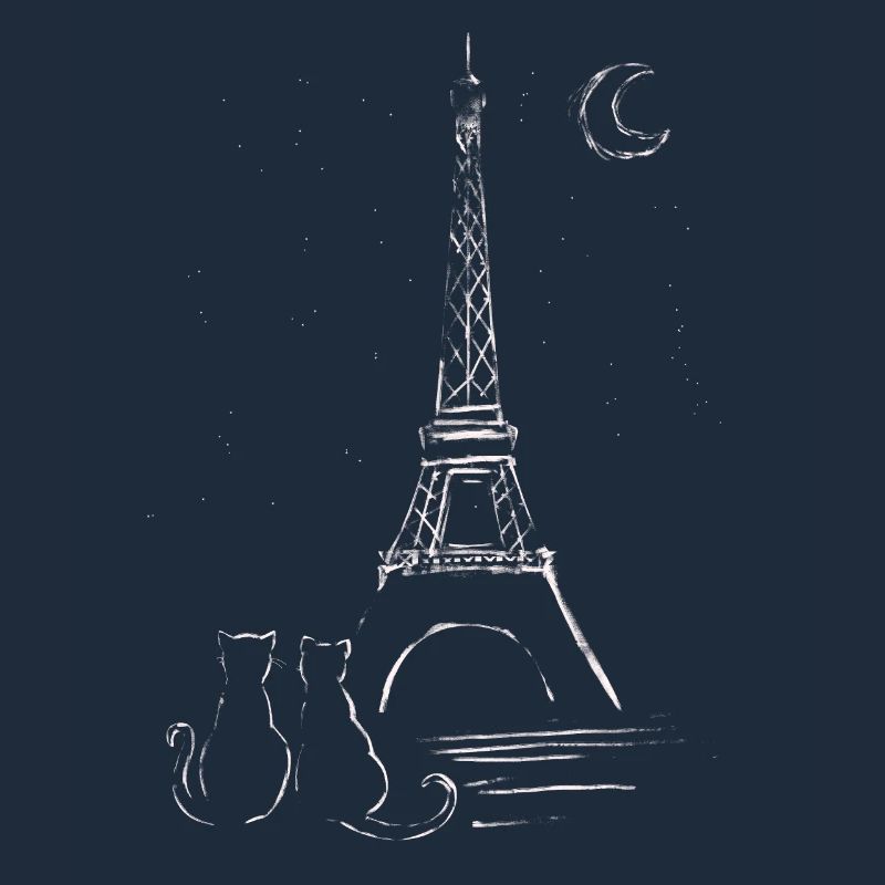 Paris and Love - Cat Love with Eiffel Tower