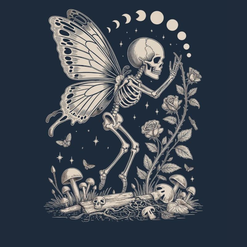 Gothic Skelett Fee mit Mondphasen