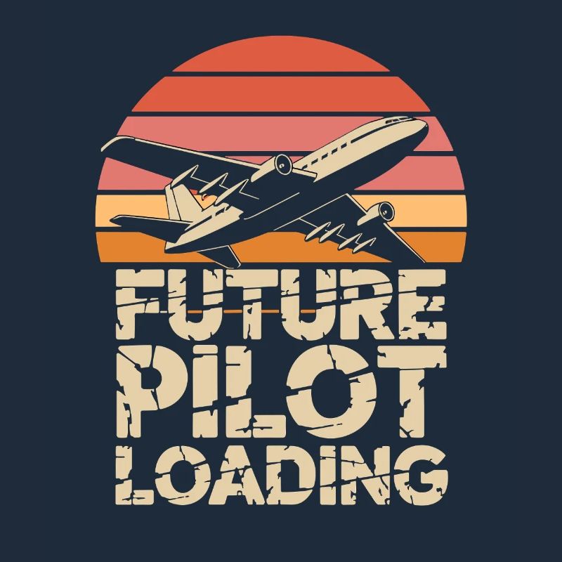 Future Pilot Loading Airplane Retro
