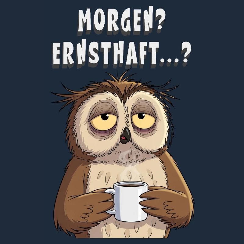 Morgenmuffel Eule Kaffee Geschenk Schlafshirt