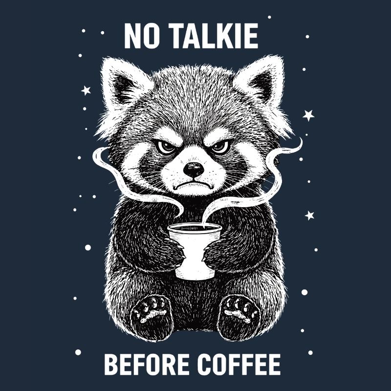Pas de conversation devant le panda roux amateur de café