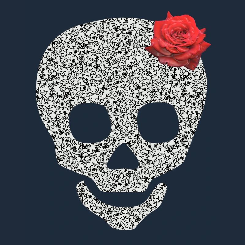 skull with rose