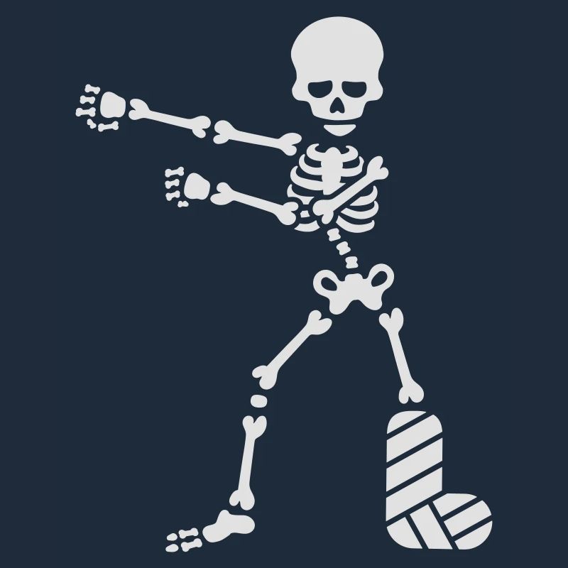 Broken leg plaster floss dance flossing skeleton