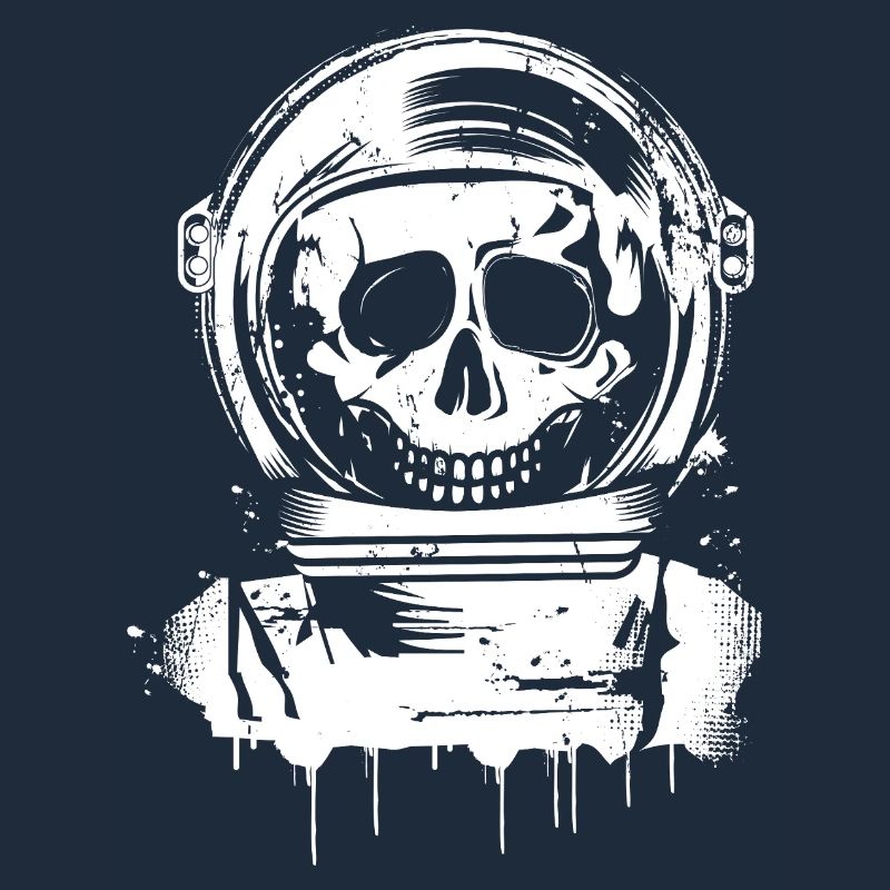Graffiti crâne d’astronautes grungy