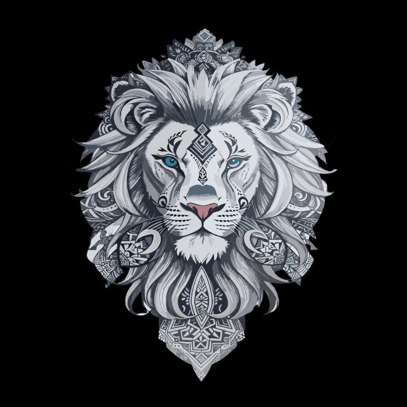 Lion head style Maori tattoo